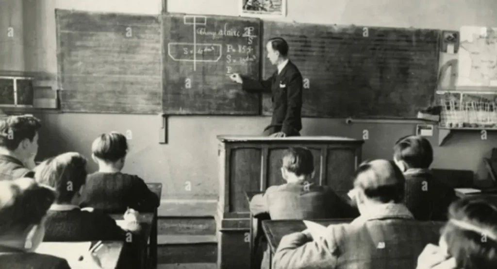 A 1920s classroom.